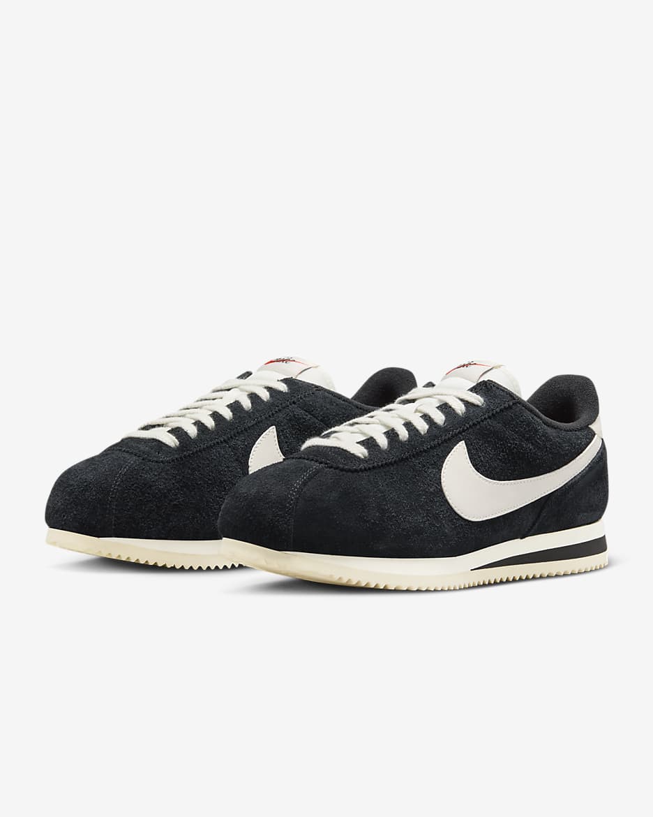 Nike black & gold cortez suede trainers hotsell